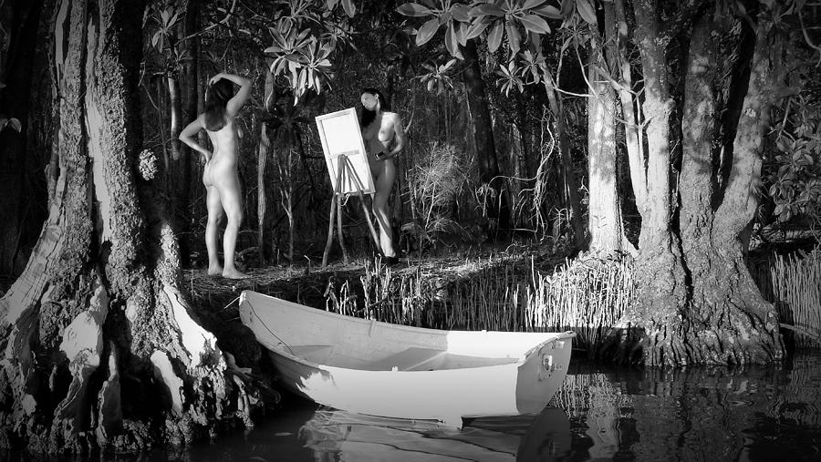 Nude Photograph - The Artists II Black and White by David Hancock