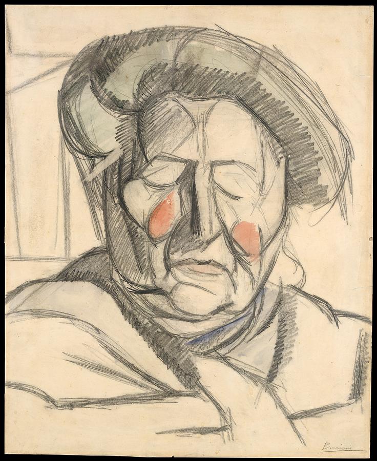 Umberto Boccioni Drawing - The Artists Mother by Umberto Boccioni