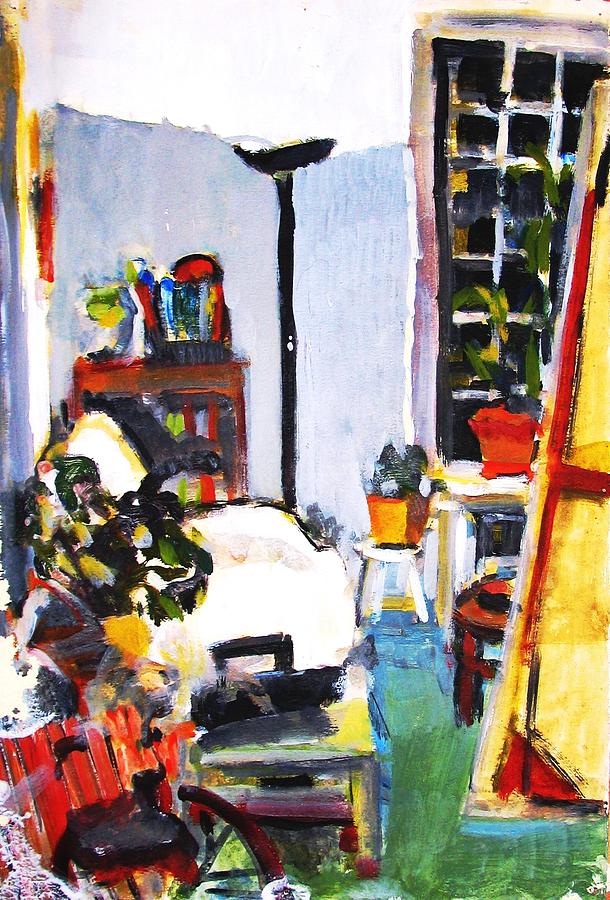 Lamp Painting - The Artists Studio at Night by Anita Dale Livaditis