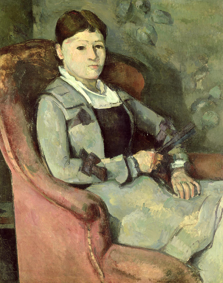 Post-impressionist Photograph - The Artists Wife In An Armchair, C.187888 Oil On Canvas by Paul Cezanne