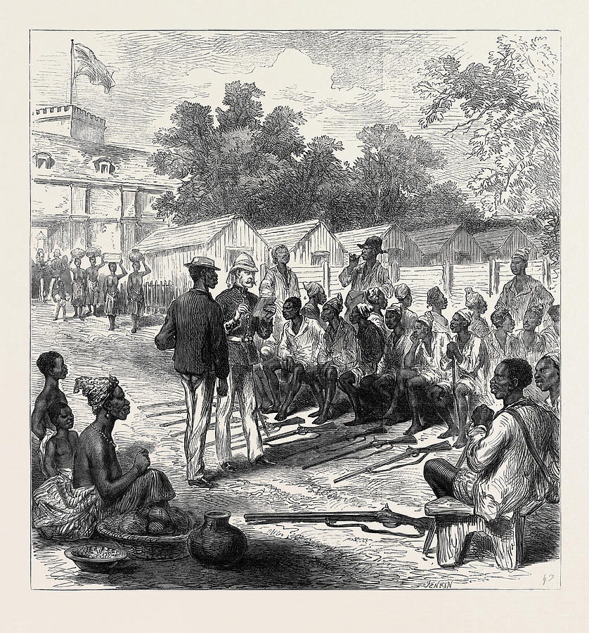 The Ashantee War Arrivals At The North Gate Cape Coast Drawing by ...