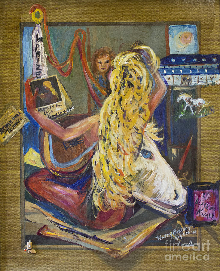 Blonde Painting - The August Collage by Avonelle Kelsey