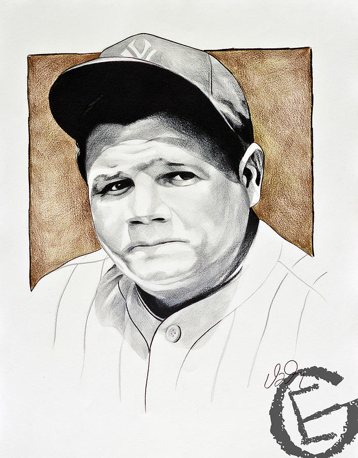 Babe Ruth Drawing - The Babe by Emmanuel Gonzales