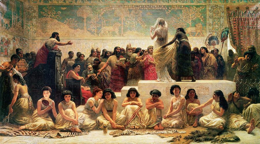 Iraq Painting - The Babylonian Marriage Market, 1875 by Edwin Longsden Long