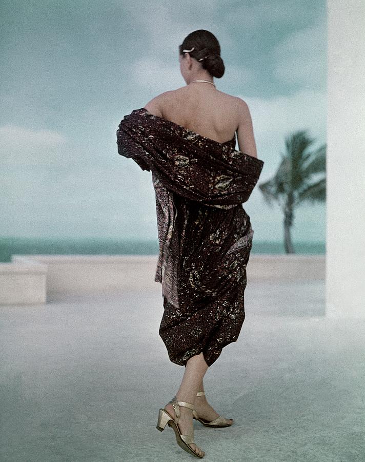 The Back Of A Woman Wearing A Brown Dress Photograph by John Rawlings