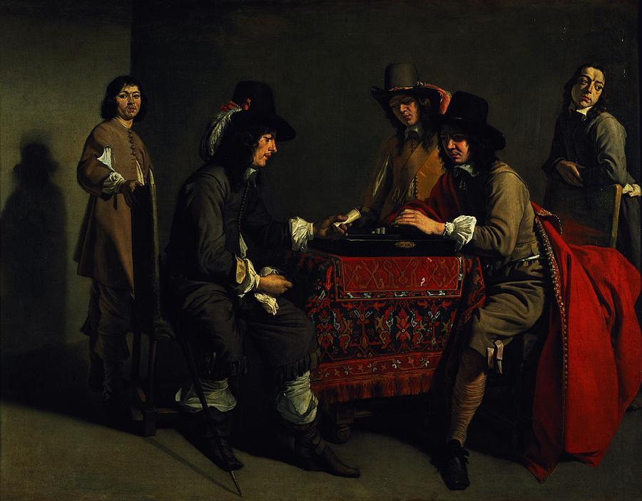 The Backgammon Players Oil On Canvas Photograph by Antoine and Louis Le Nain
