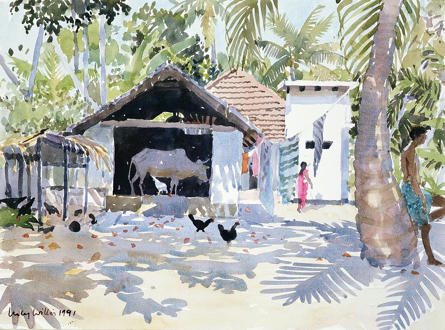 The Backwaters, Kerala, India Painting by Lucy Willis