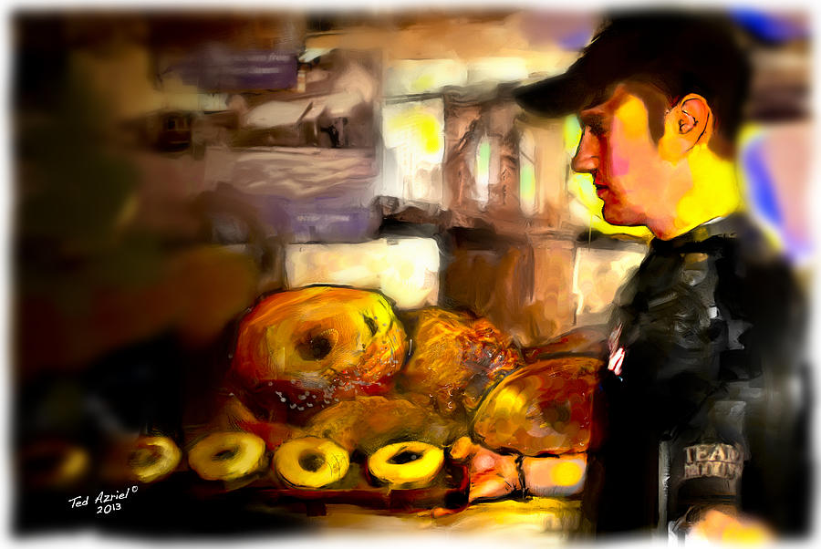The Bagel Maker Painting by Ted Azriel