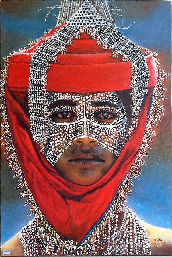 Figurative Painting - The Baiga by Dinesh  Dubey