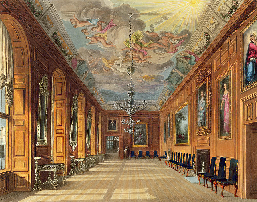 Gallery Drawing - The Ball Room, Windsor Castle by Charles Wild