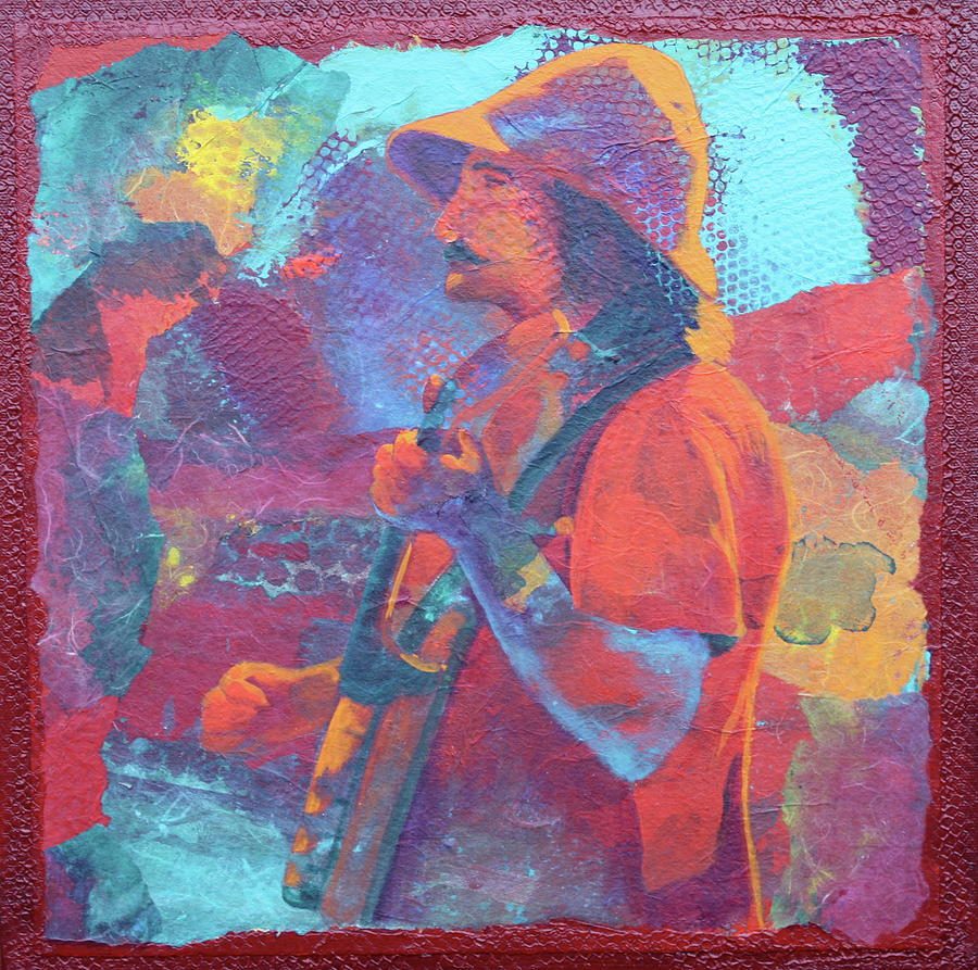 Abstract Painting - The Banjo Player by Nancy Jolley