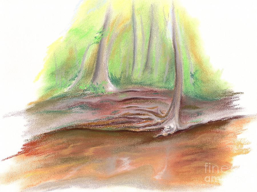 The Bank of Blackwater Creek Pastel by MM Anderson