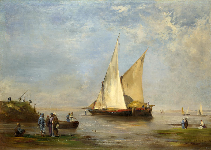 The Banks of the Nile Painting by Eugene Fromentin