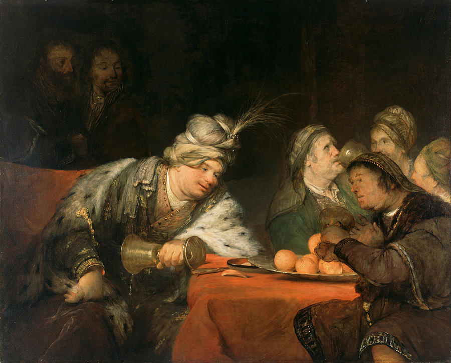 The Banquet of Ahasuerus Painting by Aert de Gelder
