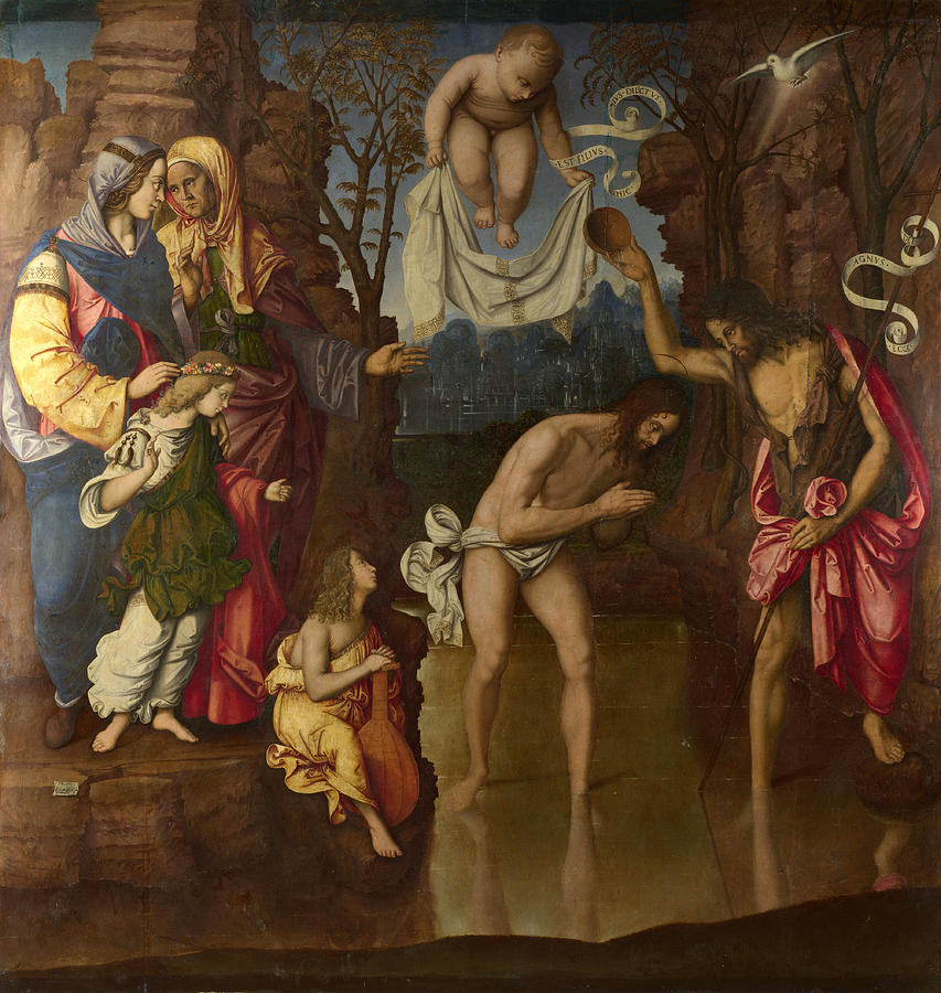 The Baptism of Christ Painting by Francesco da Cotignola