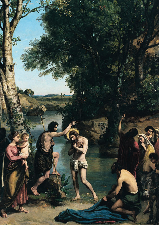 Landscape Painting - The Baptism of Christ by Jean Baptiste Camille Corot