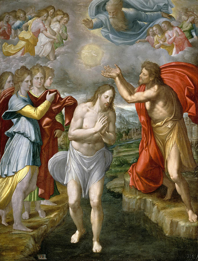 The Baptism of Christ Painting by Juan Fernandez Navarrete