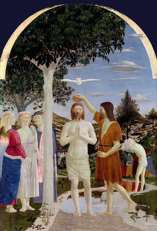 London Painting - The Baptism of Christ by Piero della Francesca