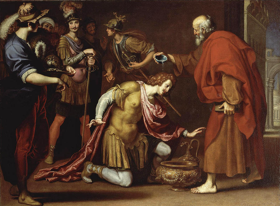 The Baptism of Saint Paul Painting by Lorenzo Lippi