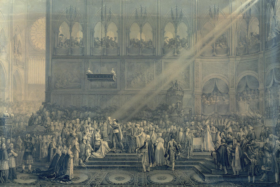 Cathedral Photograph - The Baptism Of The King Of Rome 1811-32 At Notre-dame, 10th June 1811, After 1811 Engraving by French School
