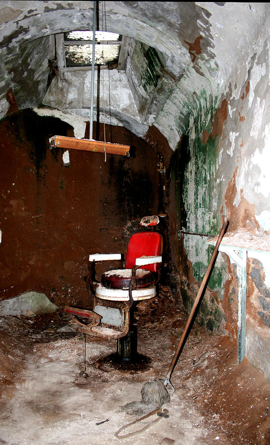 Eastern State Penitentiary Photograph - The Barber Chair by Cecelia Helwig
