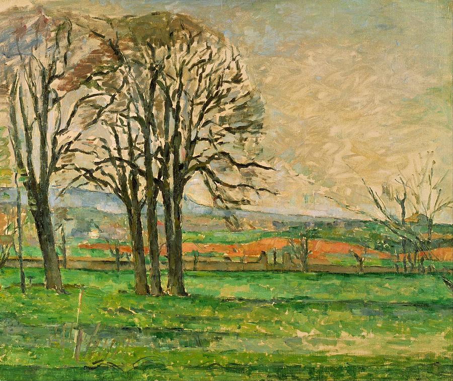 Impressionism Painting - The Bare Trees at Jas de Bouffan by Paul Cezanne