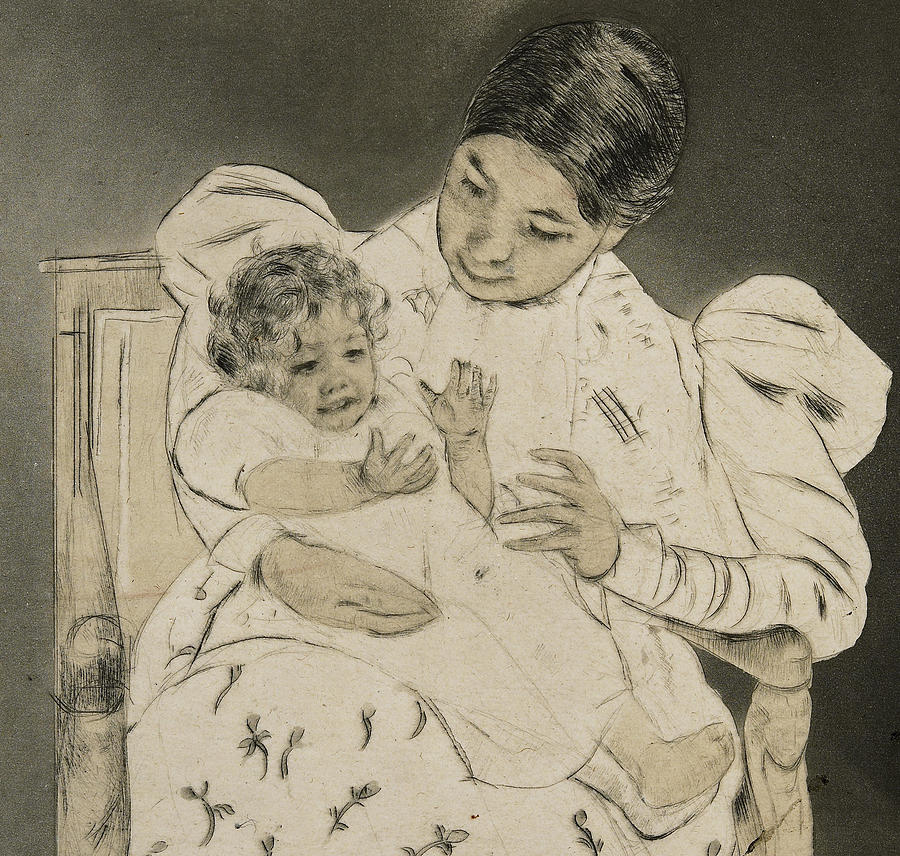 Mary Stevenson Cassatt Drawing - The Barefooted Child by Mary Stevenson Cassatt