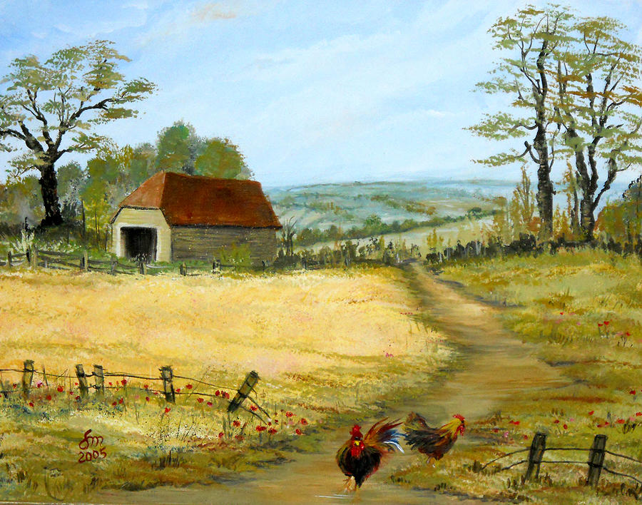 The Barn at the Farm Painting by Dorothy Maier