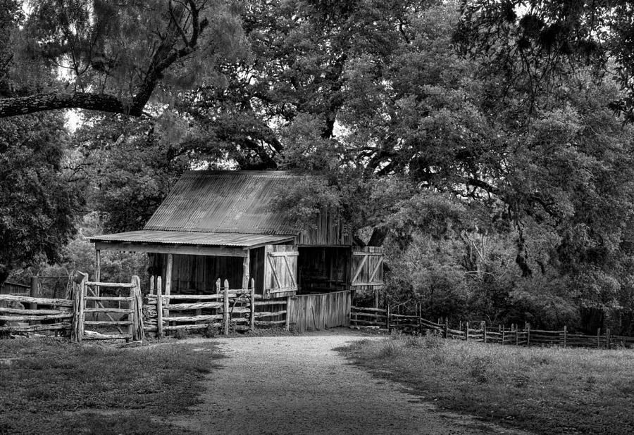 The Barn in Black and White Photograph by David and Carol Kelly