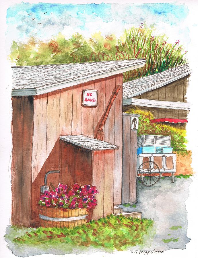 The Barn outhouse in Avila Beach - California Painting by Carlos G Groppa