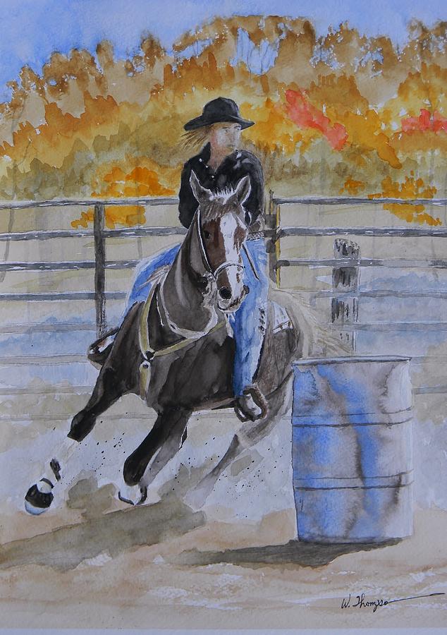 The Barrel Race Painting by Warren Thompson