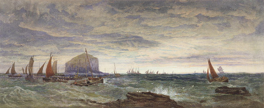 The Bass Rock At Dawn Painting by Edward Duncan