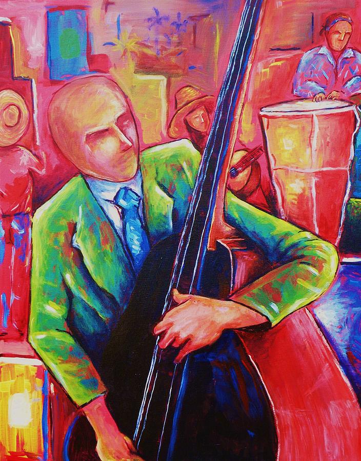 Bass Painting - The Bassist by Damien Cruz