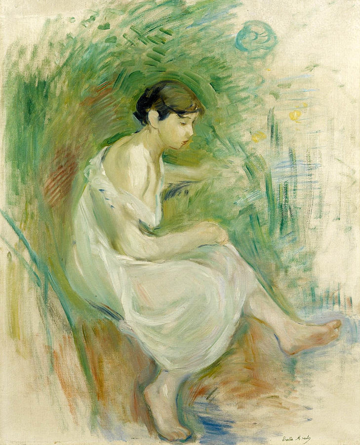 The Bather in Chemise Painting by Berthe Morisot