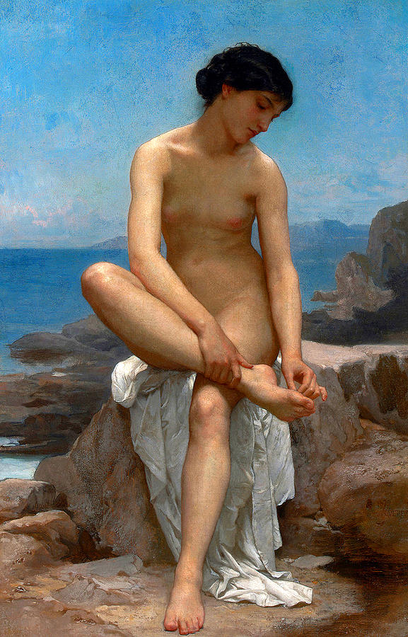 William Adolphe Bouguereau Painting - The Bather by William-Adolphe Bouguereau