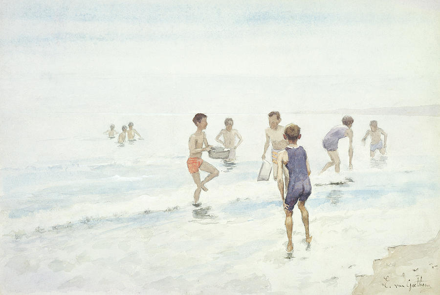 Nude Painting - The Bathers by Edward van Goethem
