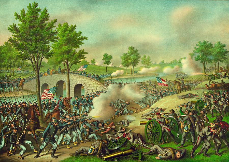 The Battle of Antietam American Civil War Painting by Movie Poster Prints