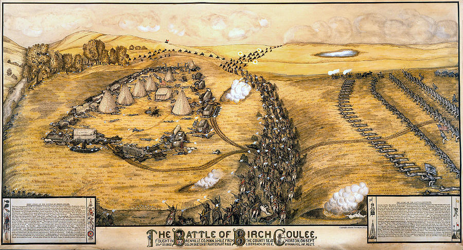 The Battle of Birch Coulee Digital Art by Paul C Biersach