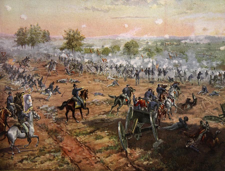 The Battle Of Gettysburg, July 1st3rd Drawing by Henry Alexander Ogden