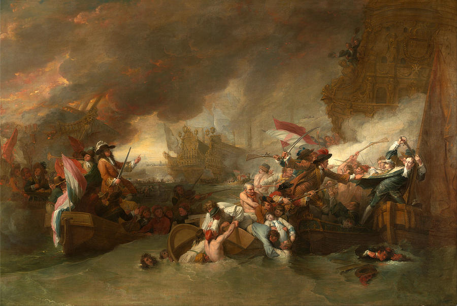 Benjamin West Painting - The Battle of La Hogue by Benjamin West