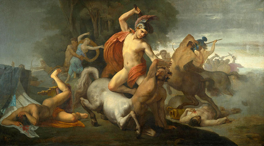 The Battle of the Centaurs Painting by Domenico Tojetti