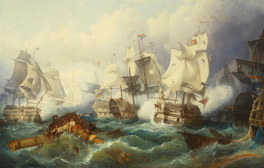 The Battle of Trafalgar Painting by Philip James de Loutherbourg
