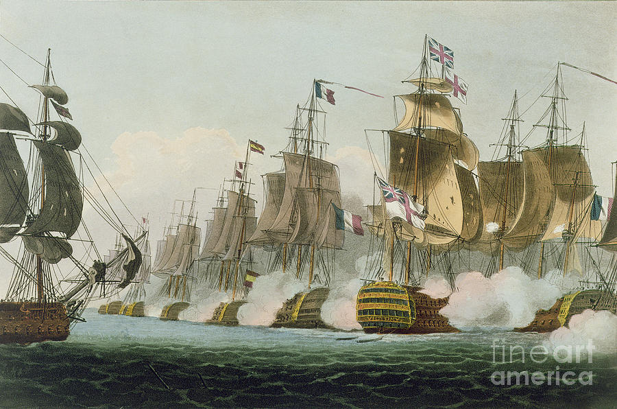 The Battle of Trafalgar Painting by Thomas Whitcombe