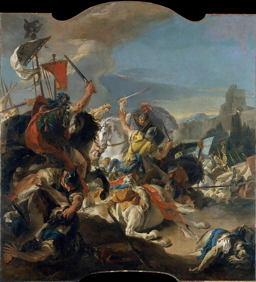 Giovanni Battista Tiepolo Painting - The Battle of Vercellae by Giovanni Battista Tiepolo