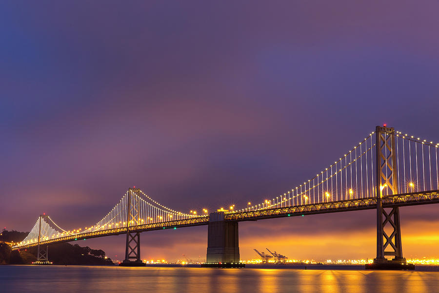 The Bay Bridge With Its New Lights Photograph by Regis Vincent