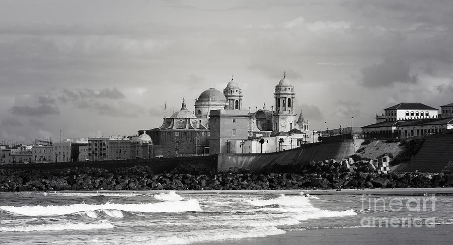 The bay of cadiz with the cathedral  Photograph by LHJB Photography