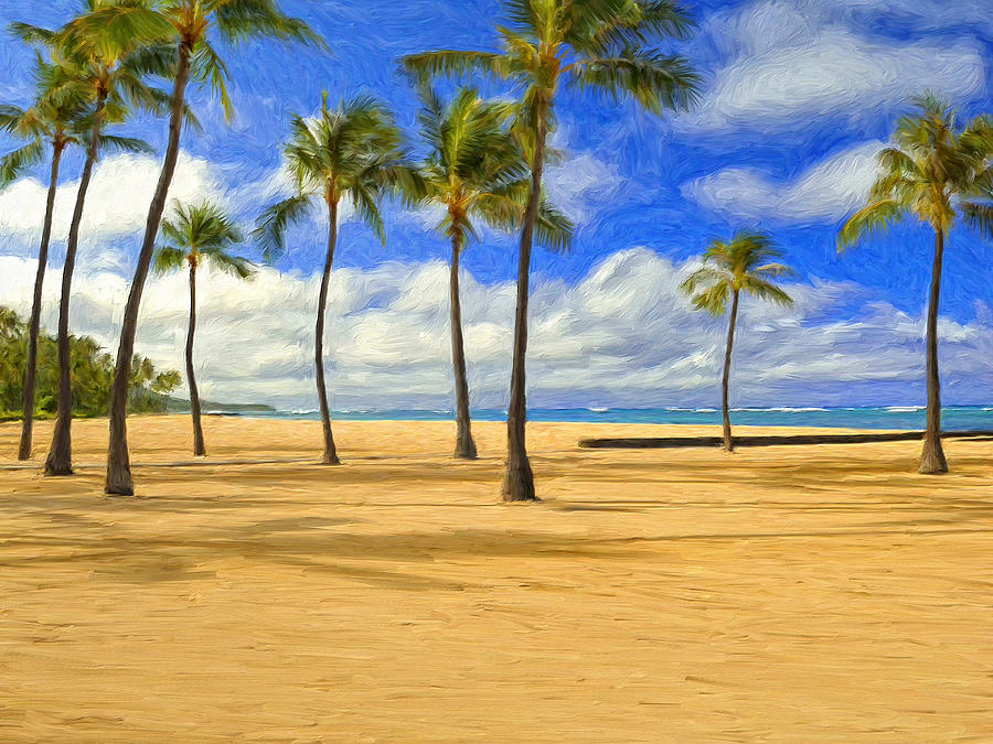 The Beach at Waikiki Painting by Dominic Piperata
