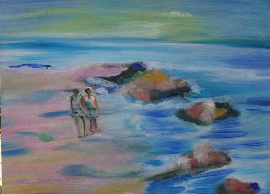 Impressionism Painting - The beach   by Daniela Nedelea