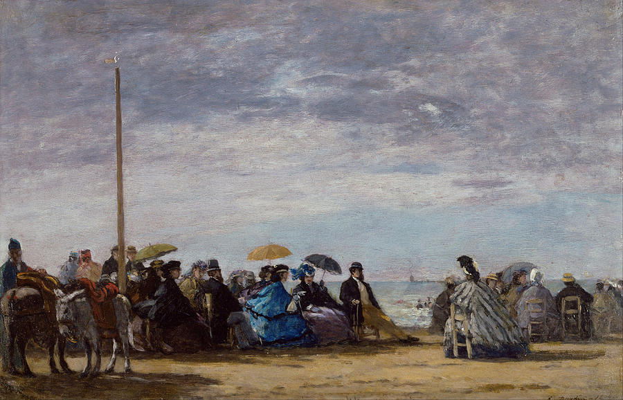 The beach Painting by Eugene Boudin