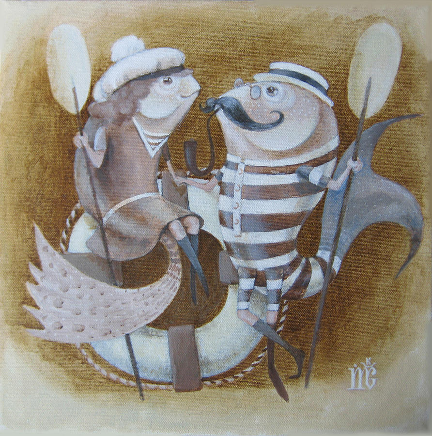 Fish Painting - The Beach by Marina Gnetetsky
